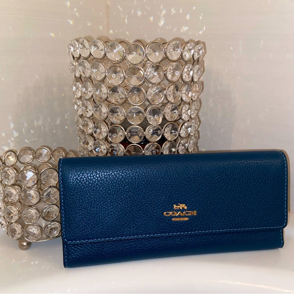 New Coach Wallet 39745 Peacock